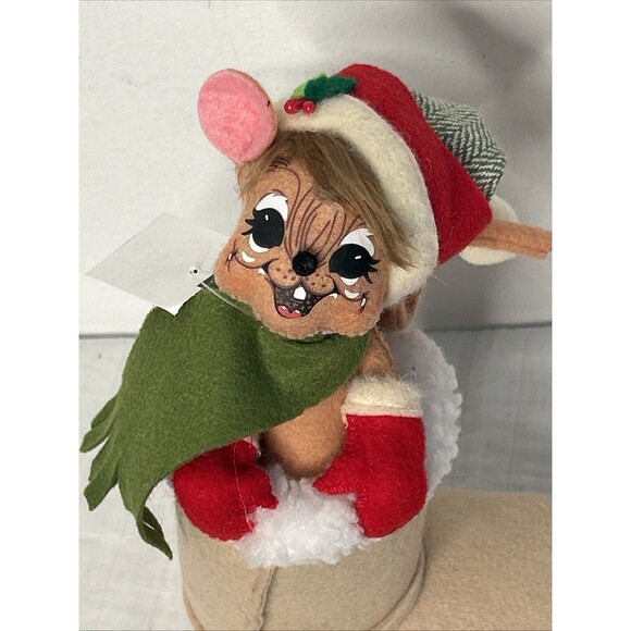 NWT Annalee Mouse in Boot Christmas Decor 10” 2013 New Stocking Stuffer Office - Picture 2 of 3